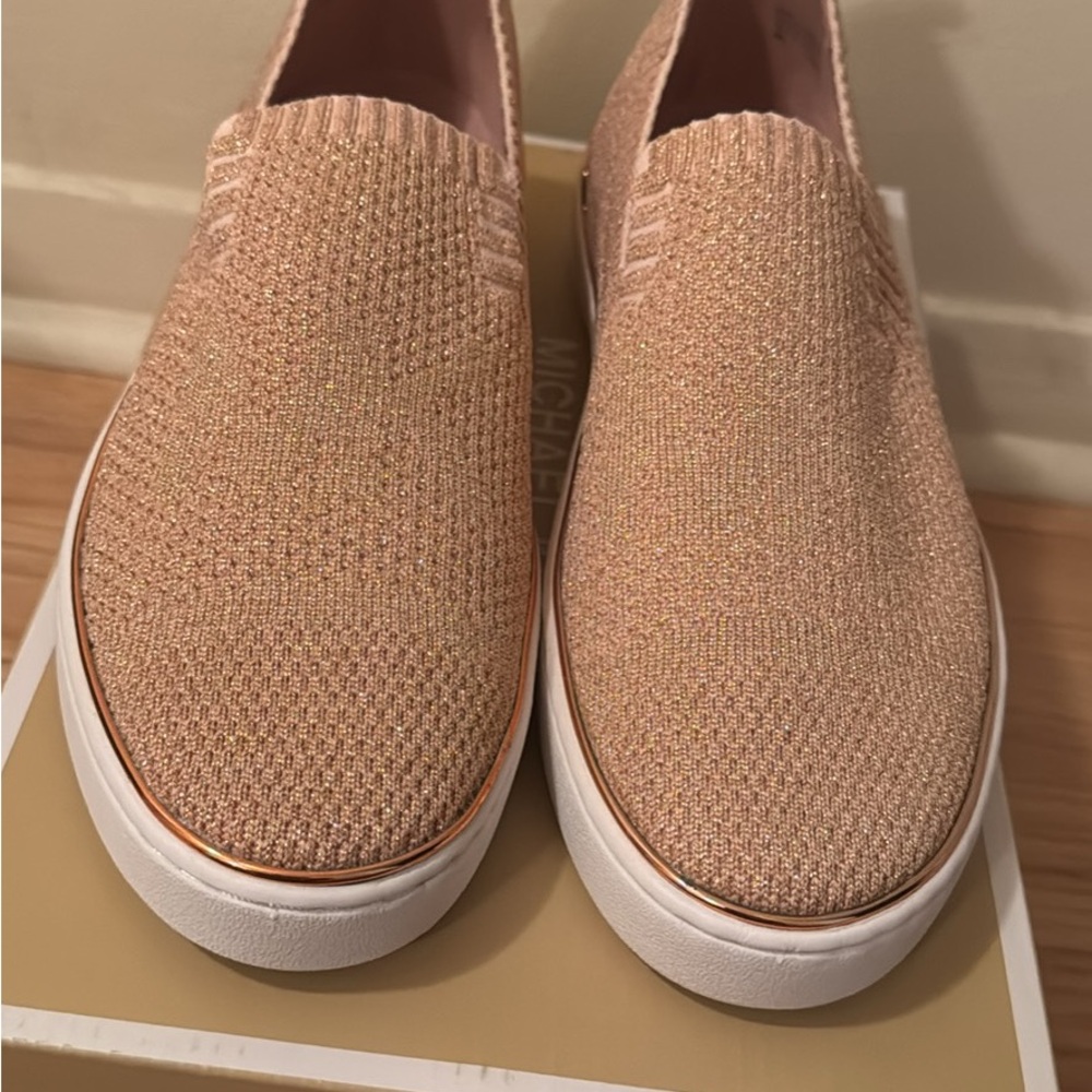 MICHAEL Michael Kors Tan Flats with Knit Upper